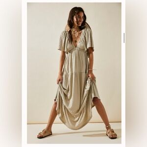 Free People La La Maxi Dress Tidal Foam